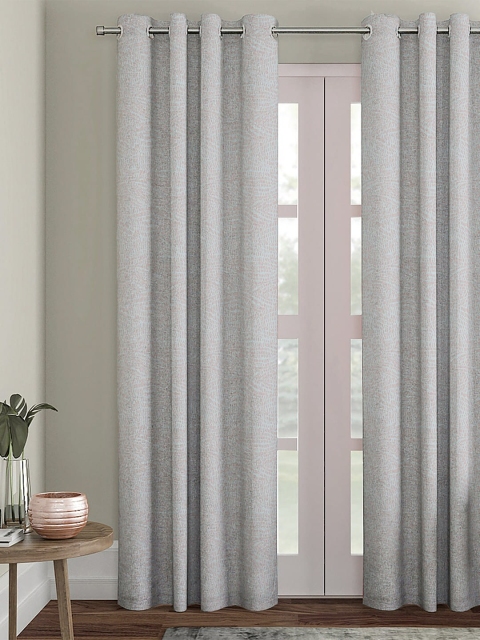 

HOUZZCODE Grey Single Black Out Door Curtain