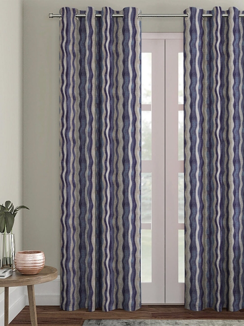 

HOUZZCODE Multicoloured Single Black Out Long Door Curtain, Multi