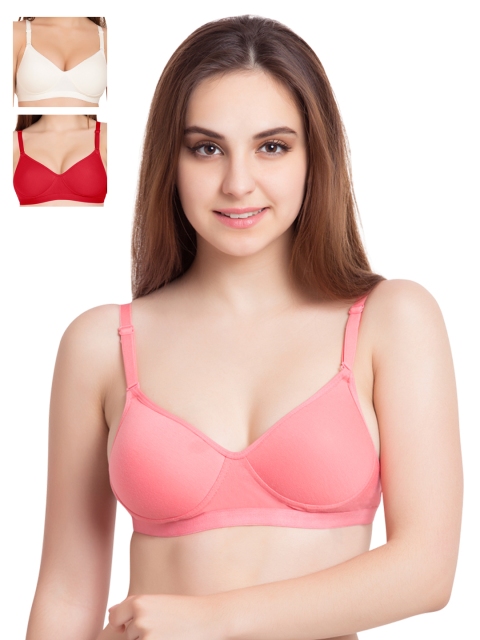 

Tweens Pack of 3 Medium-Coverage T-shirt Bras 1313, Coral