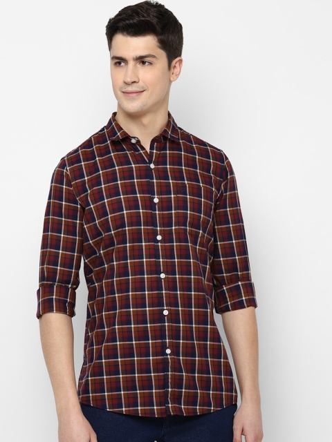 

Allen Solly Sport Men Maroon Regular Fit Checked Pure Cotton Casual Shirt
