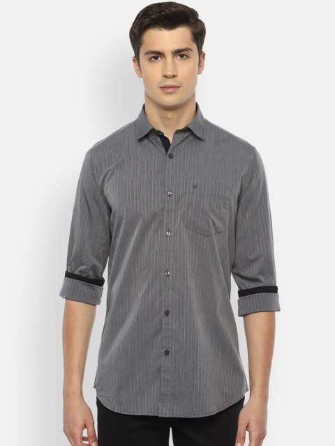 

Van Heusen Sport Men Grey Slim Fit Printed Pure Cotton Casual Shirt