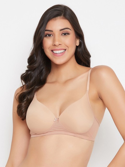 

Clovia Beige Solid Non-Wired Lightly Padded Push-Up Bra BR1784P2432B