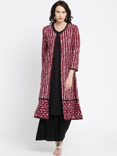 

Anouk Women Burgundy Solid A-Line Kurta
