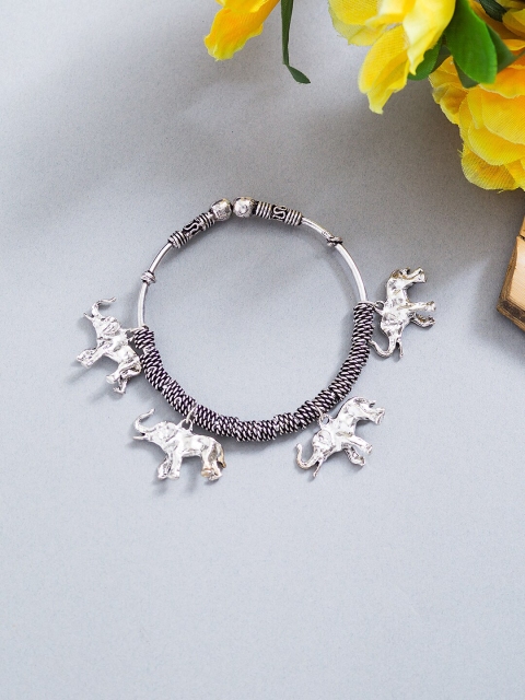 

Golden Peacock Silver-Toned Bracelet