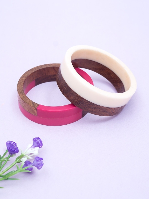 

Golden Peacock Pack Of 2 Bangle-Style Bracelets, Brown