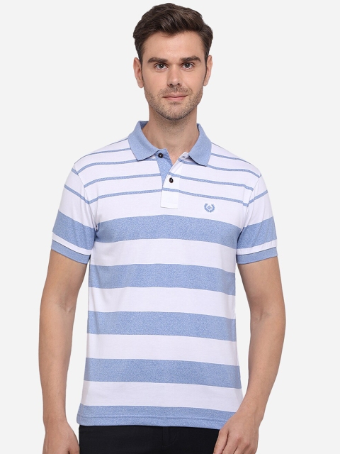 

Greenfibre Men Blue Colourblocked Polo Collar T-shirt