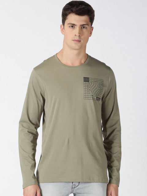 

Blue Saint Men Green Solid Round Neck Pure Cotton T-shirt