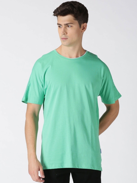 

Blue Saint Men Sea Green Solid Round Neck Pure Cotton T-shirt