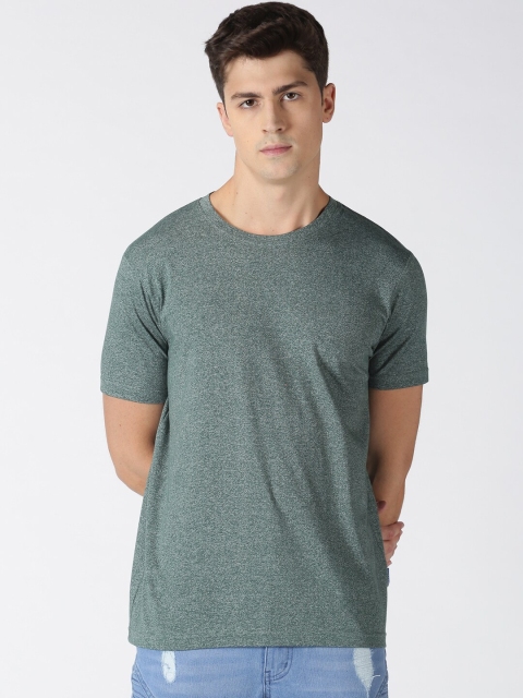 

Blue Saint Men Green Solid Round Neck Cotton T-shirt