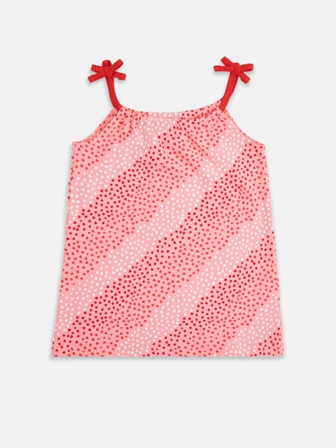 

Pantaloons Infant Girls Pink Printed Round Neck Cotton T-shirt