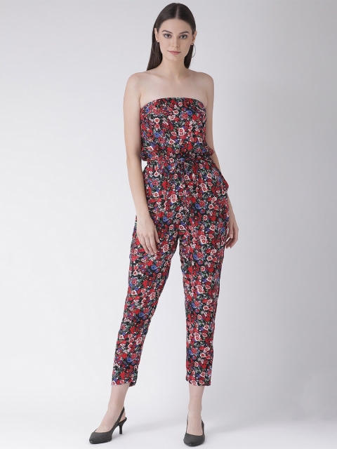 

Texco Women Black & Red Printed Basic Jumpsuit