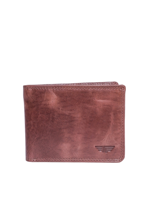

Red Tape Men Brown Textured Leather Two Fold Wallet