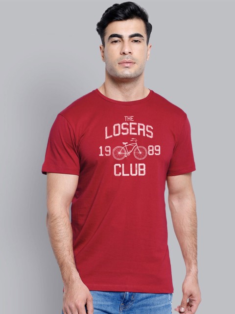 

Free Authority Men Red Printed Round Neck Pure Cotton T-shirt