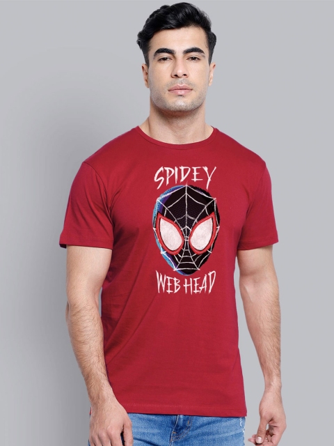 

Free Authority Men Red Spiderman Printed Round Neck Pure Cotton T-shirt