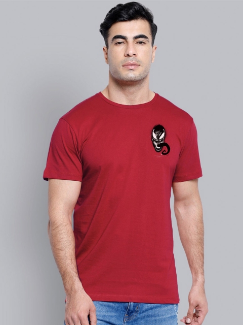 

Free Authority Men Red Venom Print Round Neck Pure Cotton T-shirt