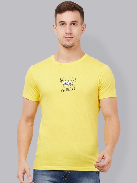 

Free Authority Men Yellow Sponge Bob Printed Pure Cotton T-shirt