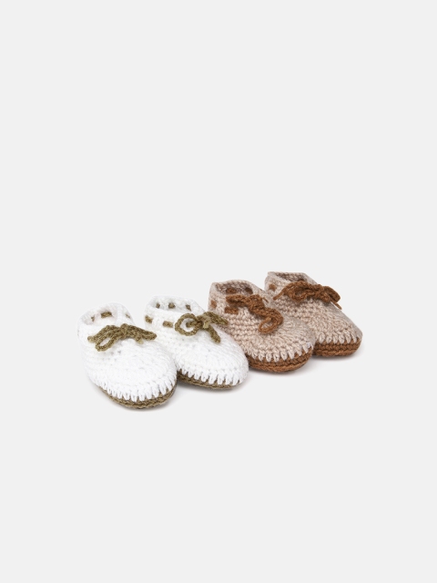 

Magic Needles Infants Pack of 2 Handmade Booties, Brown
