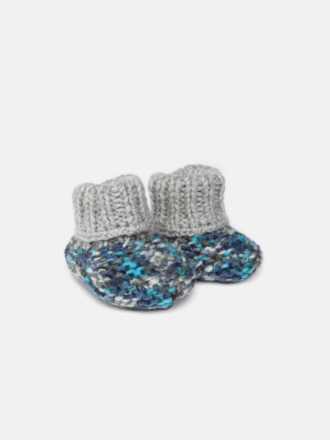 

Magic Needles Infants Grey & Blue Handmade Crochet Booties