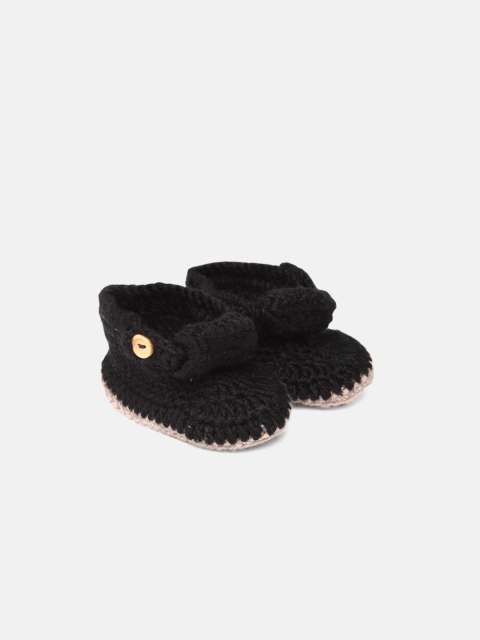 

Magic Needles Infant Boy Black Handmade Woollen Booties