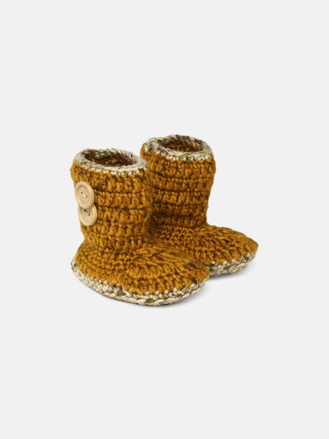 

Magic Needles Infant Boys Brown Solid Handmade Booties