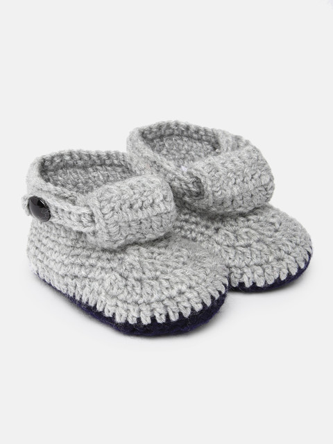 

Magic Needles Infant Boy Grey Handmade Woollen Booties
