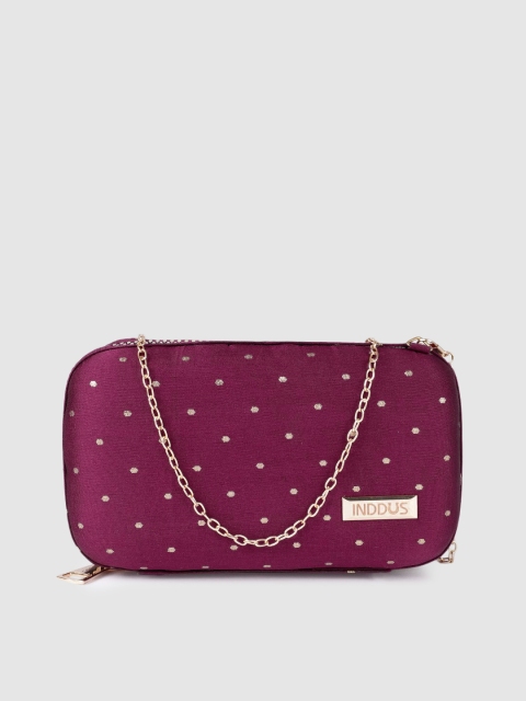 

Inddus Purple Woven Brocade Box Clutch
