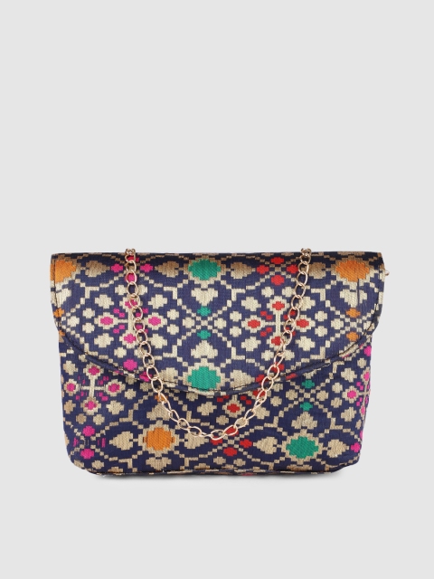 

Inddus Multicoloured Woven Brocade Envelope Clutch, Multi