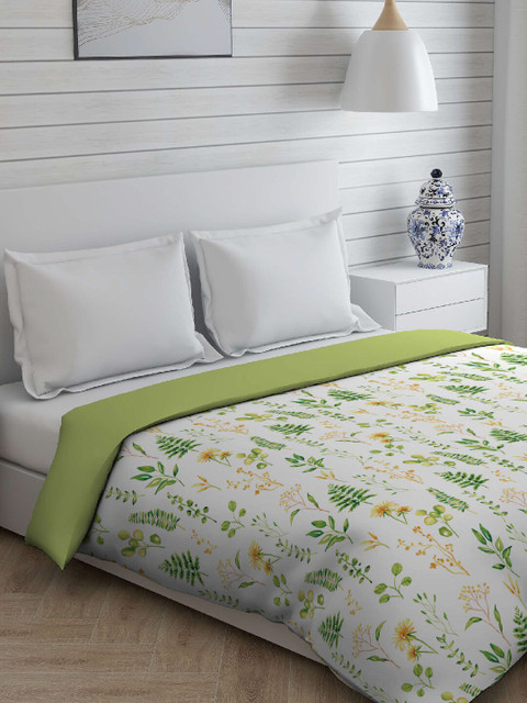 

Boutique Living India White & Green Floral AC Room 120 GSM Cotton Double Bed Comforter
