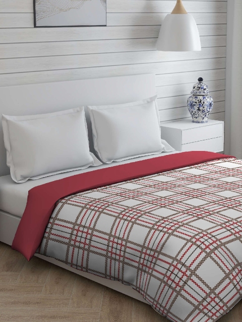 

Boutique Living India White & Brown Checked AC Room 120 GSM Cotton Double Bed Comforter