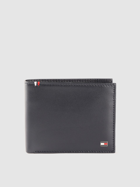 

Tommy Hilfiger Men Navy Blue Solid Leather Two Fold Wallet