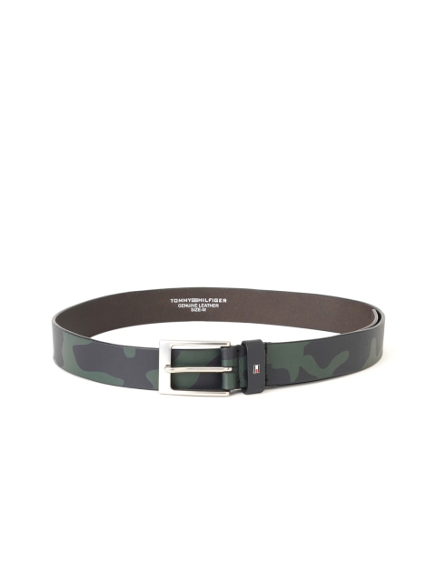 

Tommy Hilfiger Men Green Camouflage Printed Leather Belt