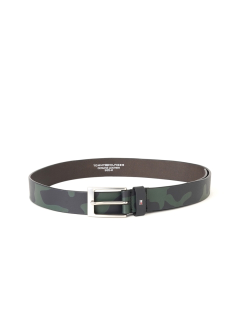 

Tommy Hilfiger Men Green Camouflage Printed Leather Belt
