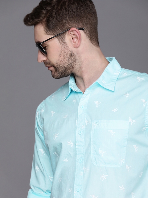

WROGN Men Blue Opaque Casual Shirt