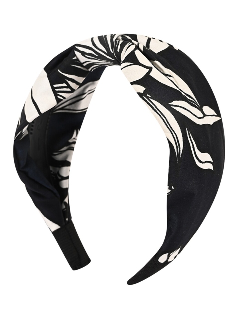 

BuckleUp Women Black & White Printed Knotted Hairband