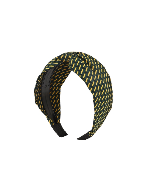 

BuckleUp Women Green & Yellow Printed Knotted Hairband