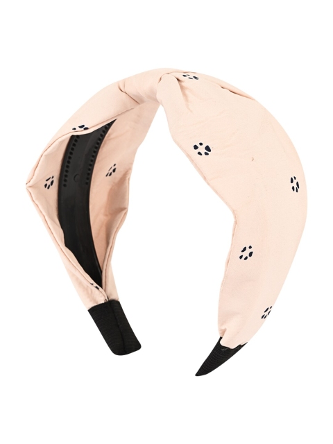 

BuckleUp Women Beige Printed Knotted Hairband