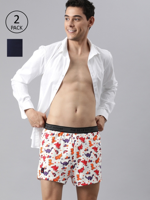 

THE BEAR HOUSE Men Pack Of 2 Assorted Pure Cotton Boxers