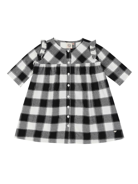 

Ed-a-Mamma Girls Black Cotton Checked Shirt Sustainable Dress