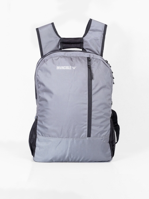 

Invincible Unisex Grey Brand Logo Backpacks