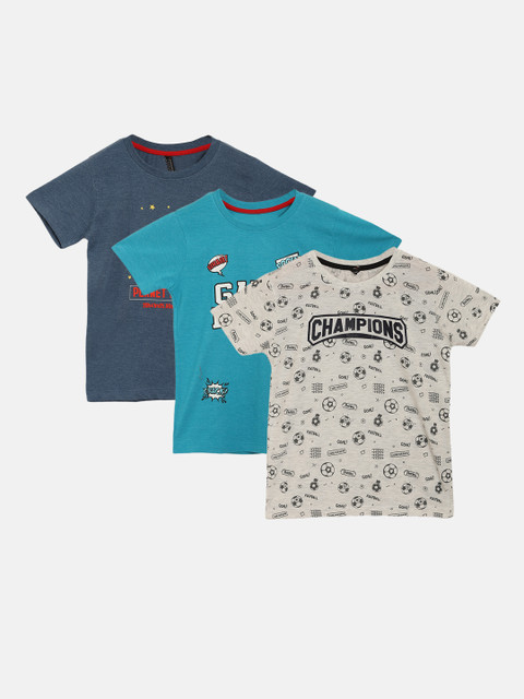 

GAME BEGINS Boys Pack of 3 Assorted Pure Cotton T-shirts
