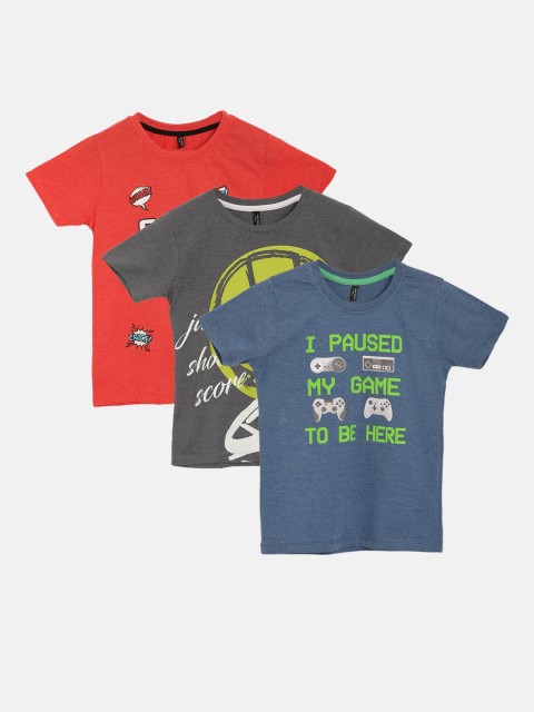 

GAME BEGINS Boys Pack of 3 Assorted Pure Cotton T-shirts