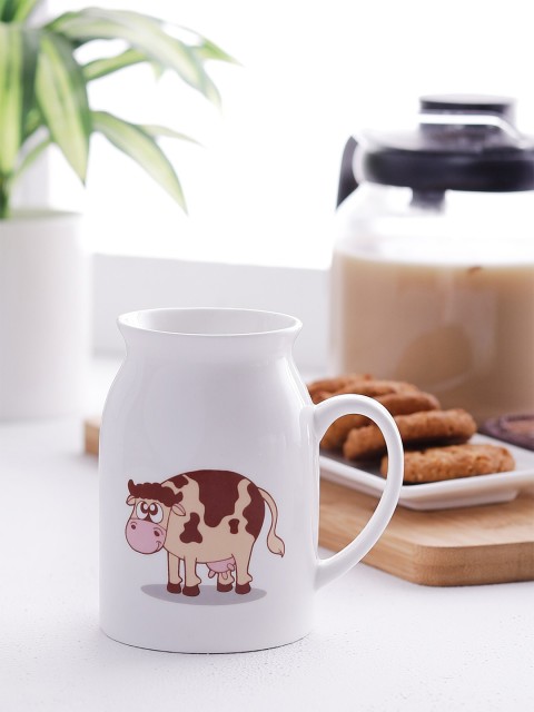 

CLAY CRAFT White & Brown Printed Ceramic Mugs 300 ml