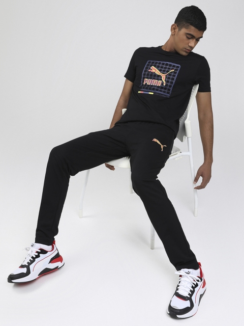 

Puma Men Black Solid Straight-Fit Cotton Track Pants