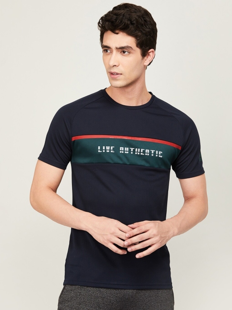 

Kappa Men Navy Blue Printed Round Neck T-shirt