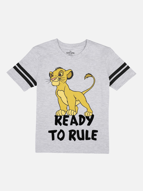 

Kids Ville Boys Grey Printed Round Neck Cotton T-shirt