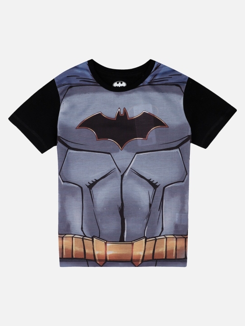 

Kids Ville Boys Grey & Black Batman Printed T-shirt