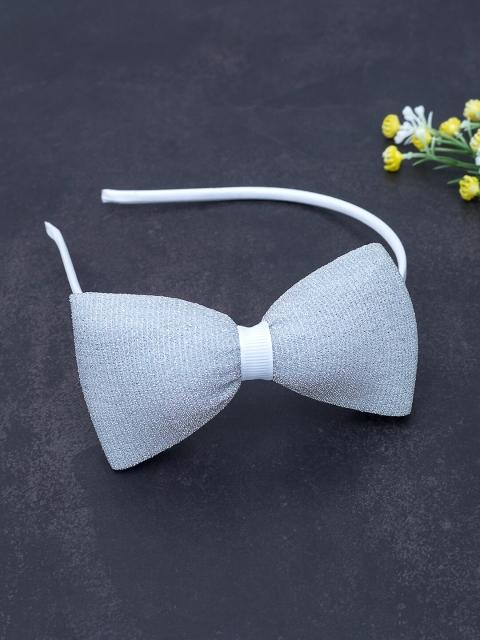 

Golden Peacock Women Silver-Toned Embellished Bow Hairband