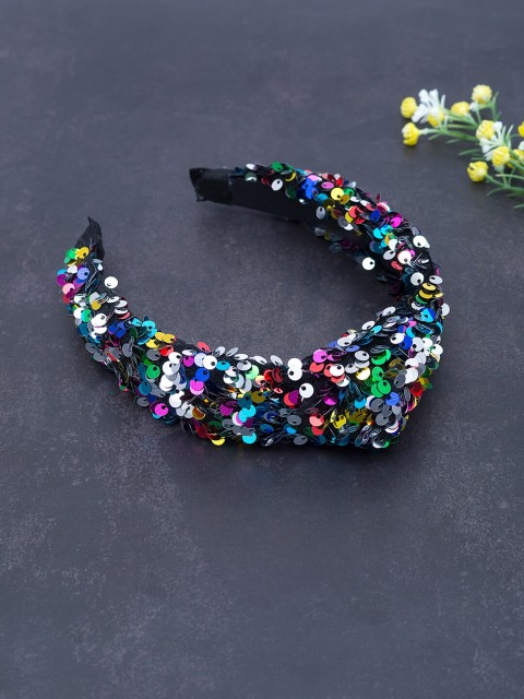 

Golden Peacock Women Multicoloured Embellished Hairband, Multi