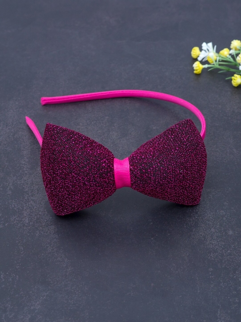 

Golden Peacock Women Magenta Embellished Hairband