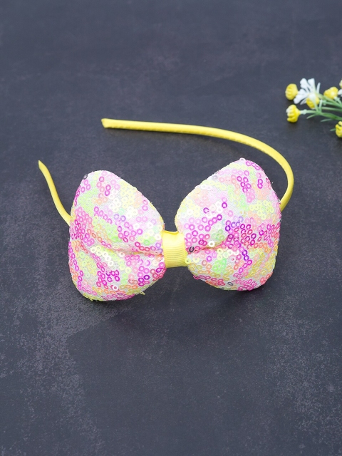 

Golden Peacock Yellow Embellished Hairband